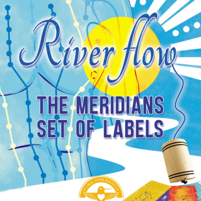 River flow meridians set of labels