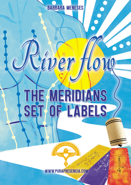 River flow meridians set of labels